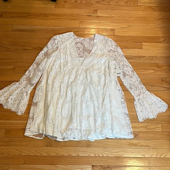 NWT Free People White Lace Dress - Picture 1 of 10